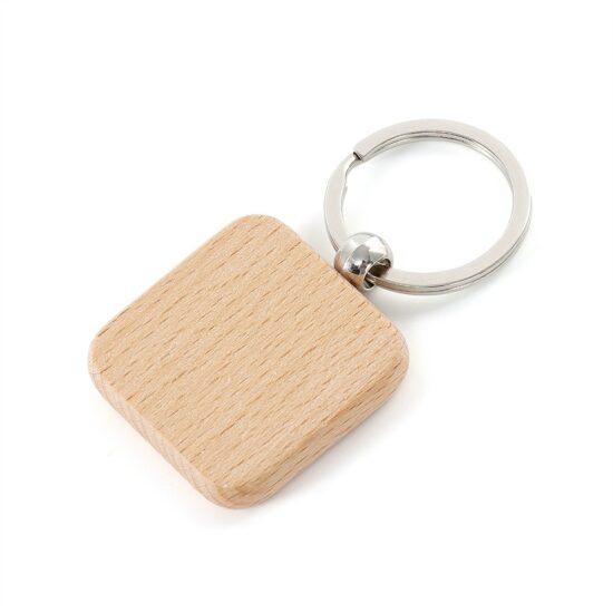 Chaveiro Madeira Quadrado Personalizado