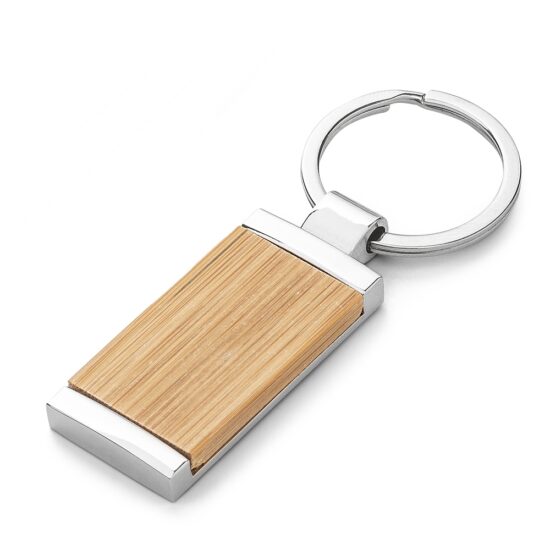 Chaveiro Metal Bambu Retangular Personalizado