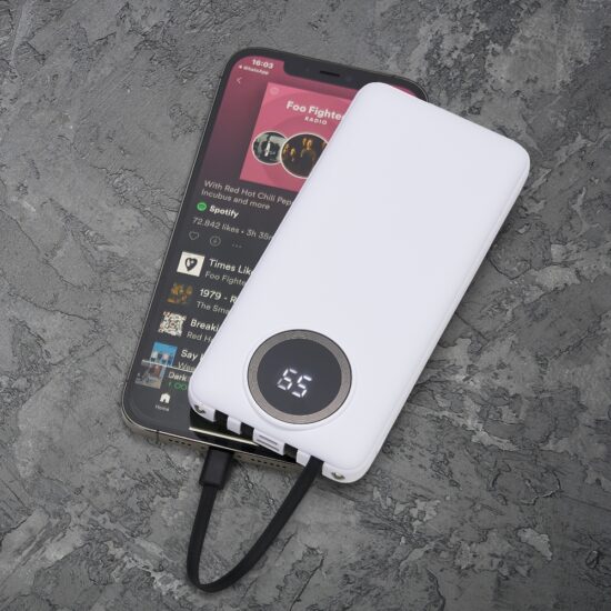 Power Bank 10.000mAh com Lanterna e Multissaídas Personalizado