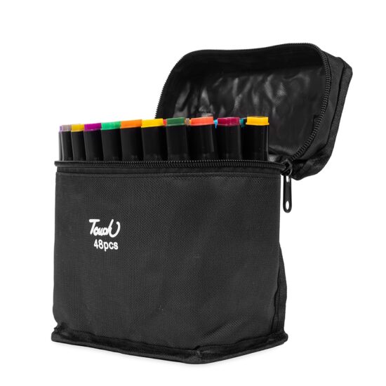 Kit Canetas Marcadoras Pontas Duplas 48 Cores Personalizada