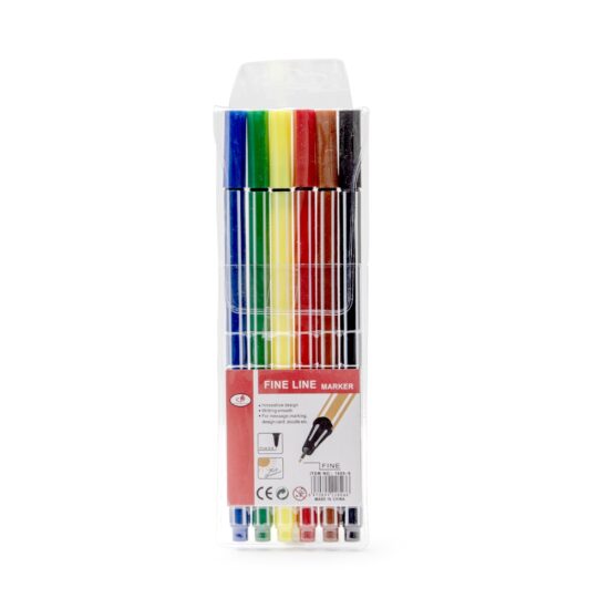 Kit Canetinhas Traço Fino 6 cores Personalizado