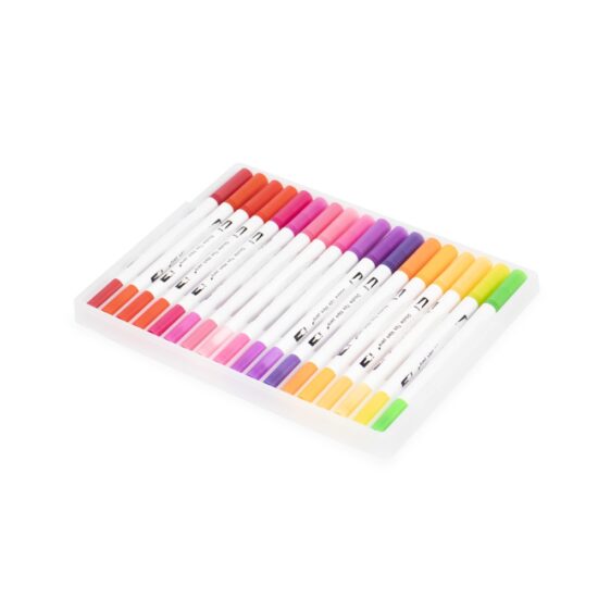 Kit Canetinhas Ponta Dupla 36 Cores Personalizado