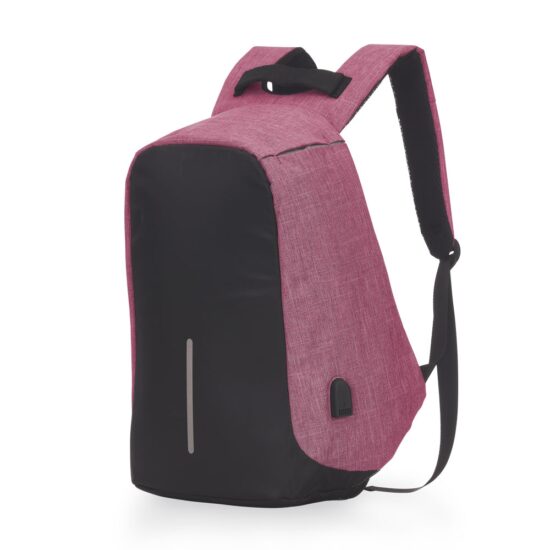 Mochila-Anti-Furto-USB-ROSA-10622-1568658830 Mochila Poliéster Anti-Furto USB Personalizada