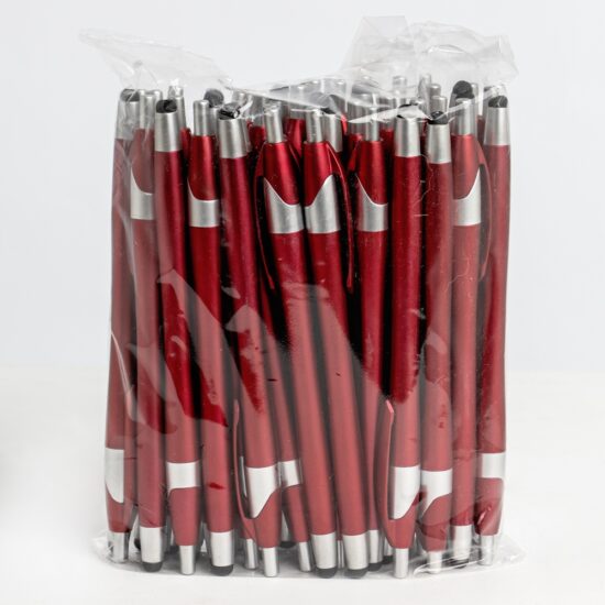 Pacote com Caneta Plástica Touch Personalizada