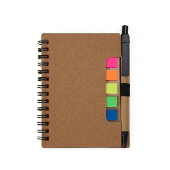 Bloco de Anotações Ecológico com Autoadesivos e Caneta Personalizado