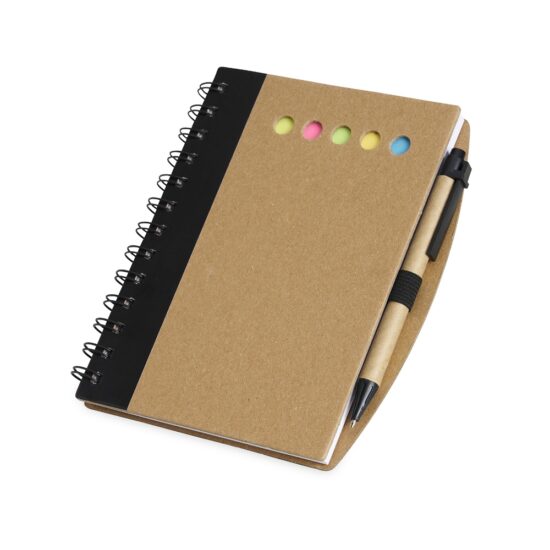 Caderno com Autoadesivos e Caneta Personalizado